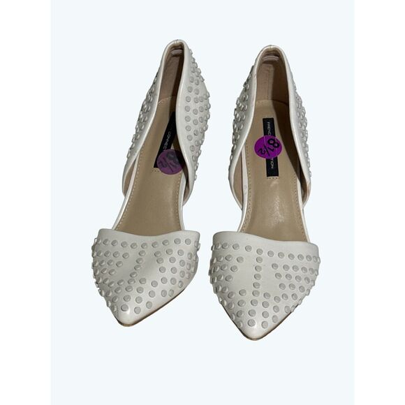 French Connection Womens Forever Studded White Pumps Size 8.5 - Picture 4 of 14